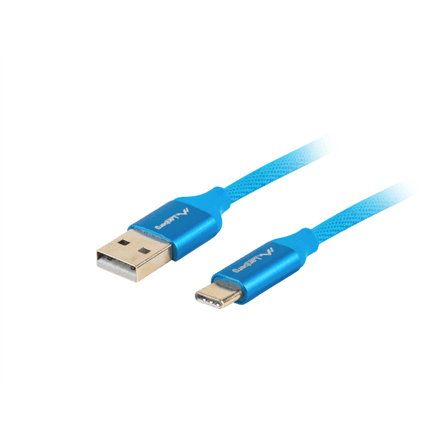Lanberg USB Type-C to USB Type-A 2.0 Cable Blue QC 3.0 Premium, 1.8 m – image 1