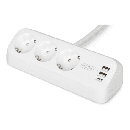 Digitus 3-way office socket strip with 2x USB-A and 1x USB-C connections | DA-70626 – nuotrauka 1
