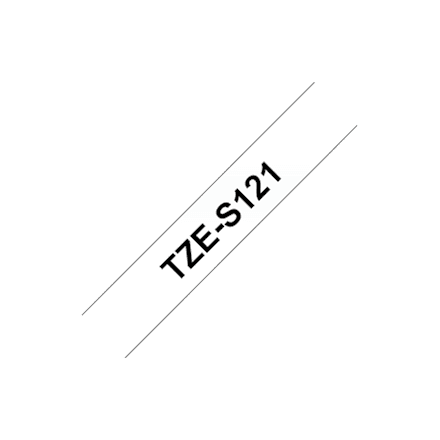 Brother | TZe-S121 Strong Adhesive Laminated Tape | Black on Clear | TZe | 8 m | 9 cm – nuotrauka 1