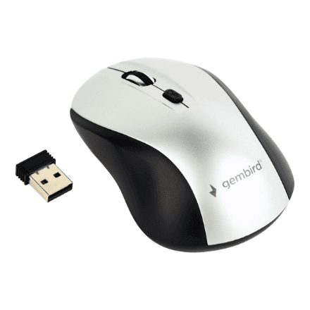 Gembird | Optical Mouse | MUSW-4B-02-BS | Wireless | USB | Black/silver – image 1