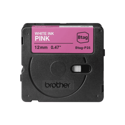 Brother BTAG-P35 | White on Pink | Btag – image 1
