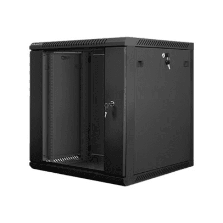 Lanberg Rack cabinet 19" wall-mount 12U/600x600 (flat pack) with glass door – nuotrauka 1